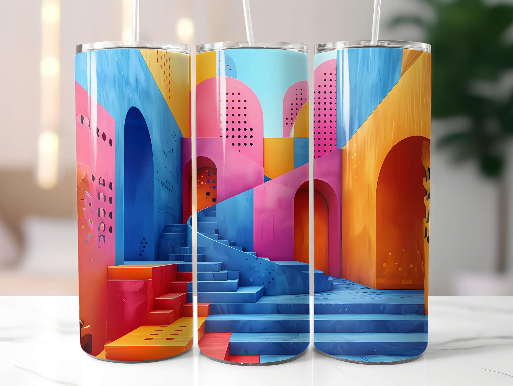 Geometric Summer 1 Tumbler Wrap - CraftNest - Digital Crafting and Art