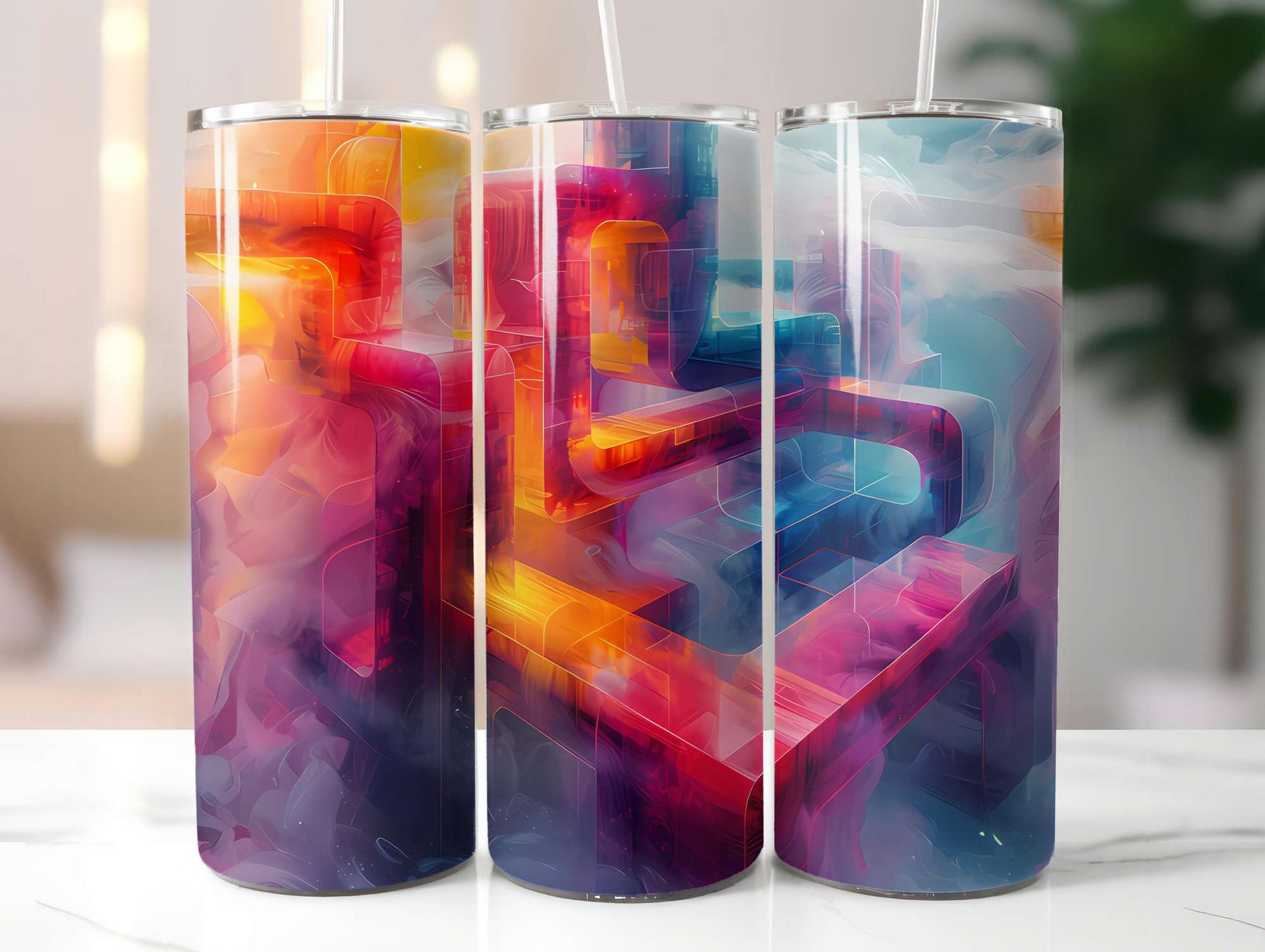 Geometric Summer 2 Tumbler Wrap - CraftNest - Digital Crafting and Art