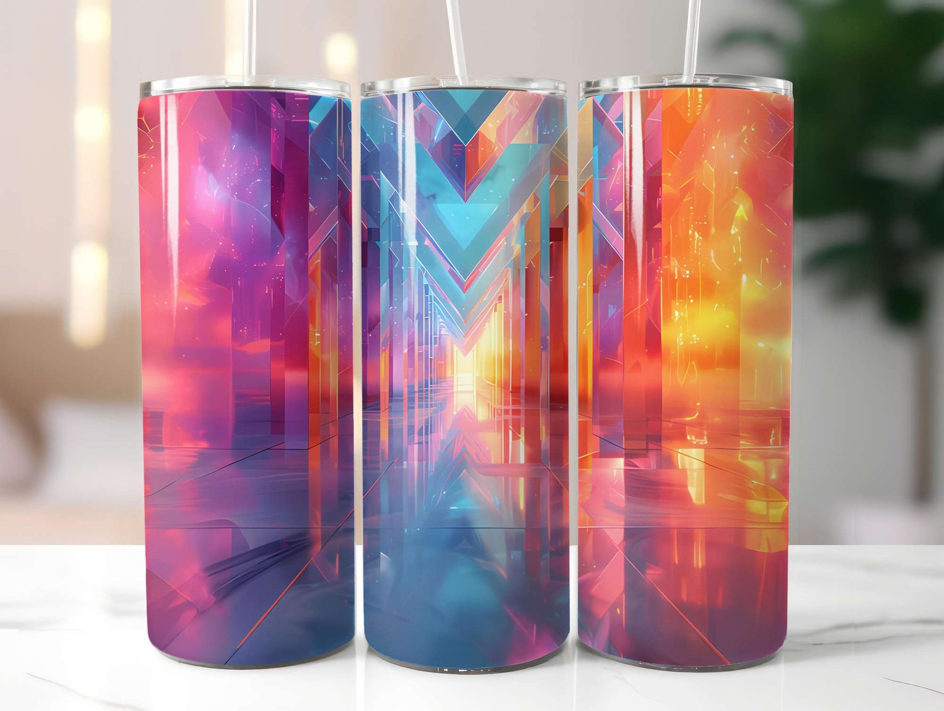 Geometric Summer 2 Tumbler Wrap - CraftNest - Digital Crafting and Art