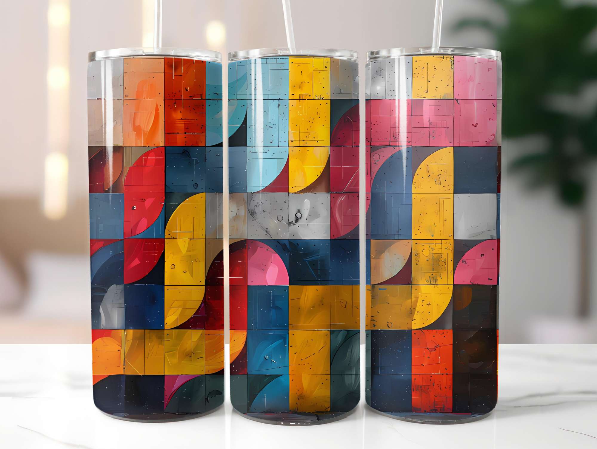 Geometric Summer 5 Tumbler Wrap - CraftNest - Digital Crafting and Art