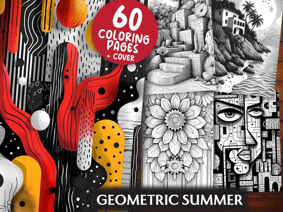 Geometric Summer Coloring Books - CraftNest - Digital Crafting and Art