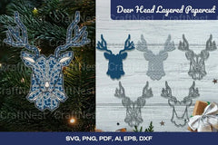 Geometrical Deer Head 3D Layered SVG Bundle - CraftNest - Digital Crafting and Art