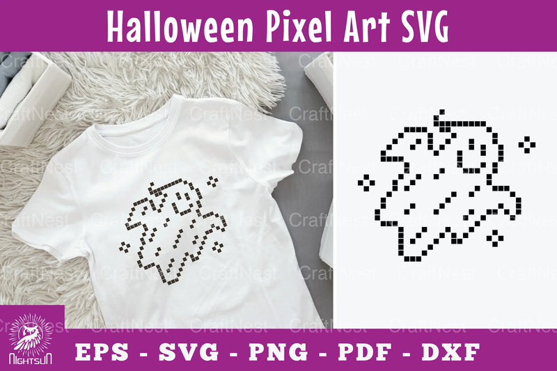 Ghost Pixel Art Clipart Bundle - CraftNest - Digital Crafting and Art