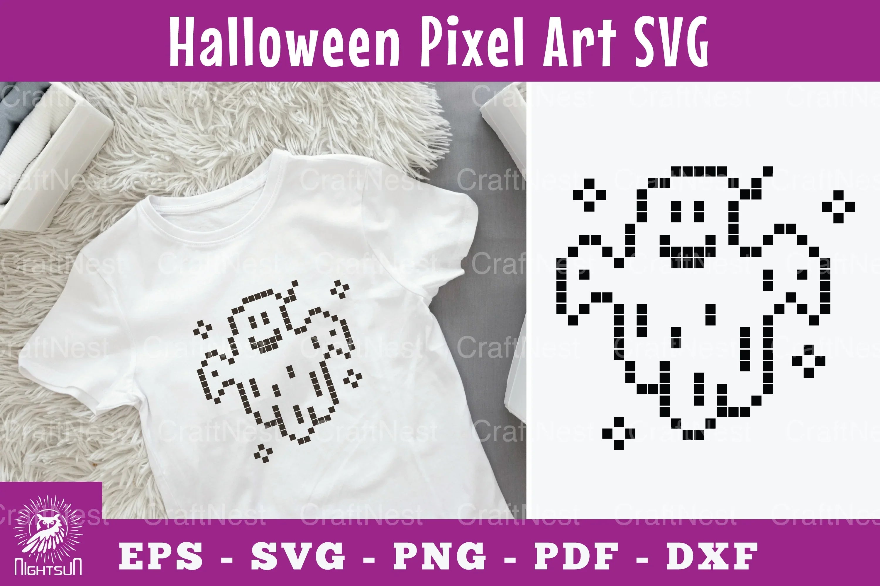 Ghost Pixel Art Clipart Bundle - CraftNest - Digital Crafting and Art