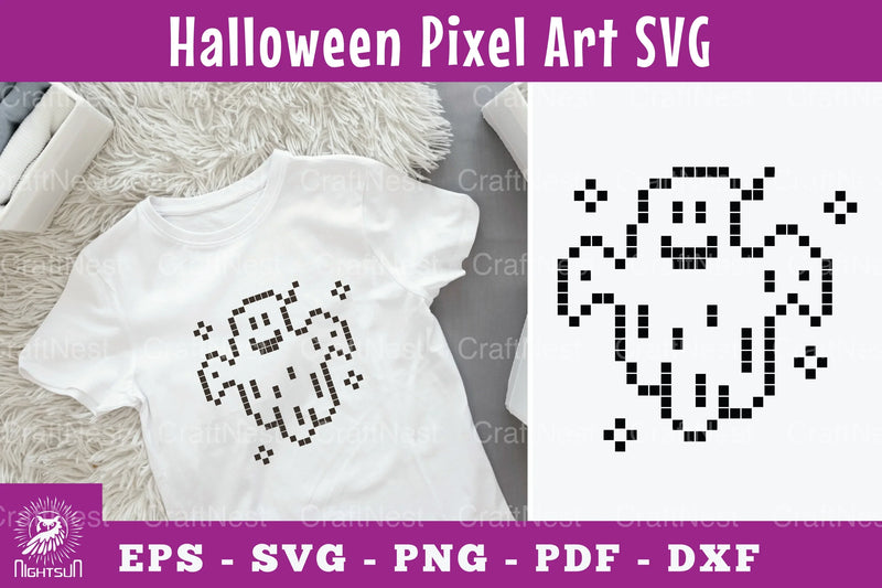Ghost Pixel Art Clipart Bundle - CraftNest - Digital Crafting and Art