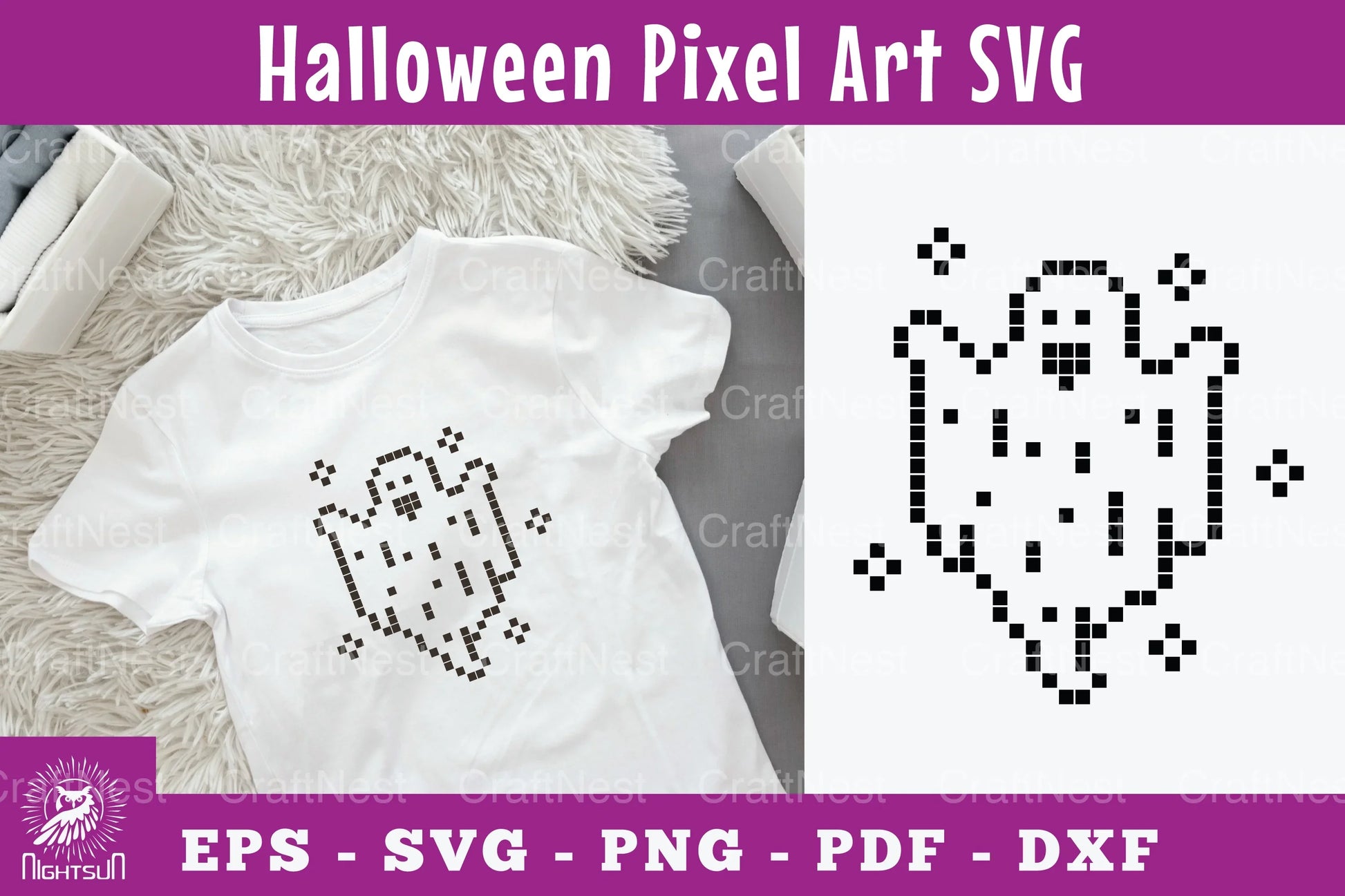 Ghost Pixel Art Clipart Bundle - CraftNest - Digital Crafting and Art