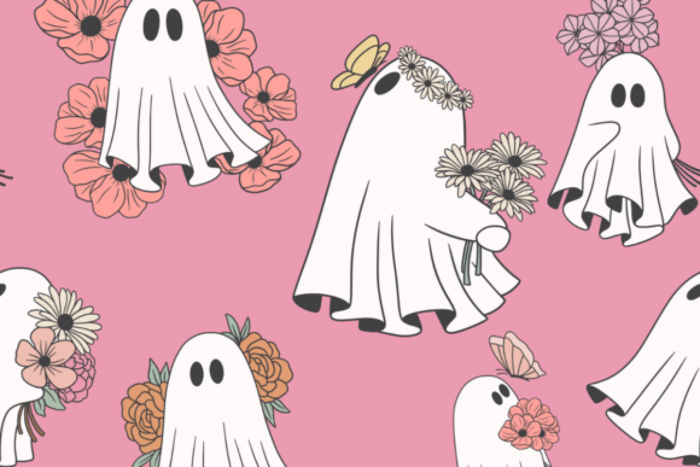 Ghosts of Floral Past Seamless Digital Paper