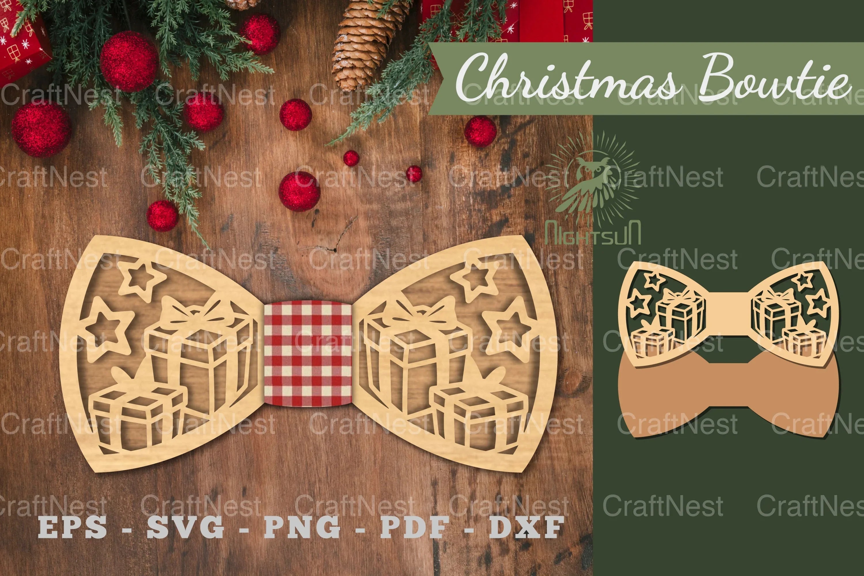 Gift Box Laser Cut Bowtie Clipart Bundle - CraftNest - Digital Crafting and Art
