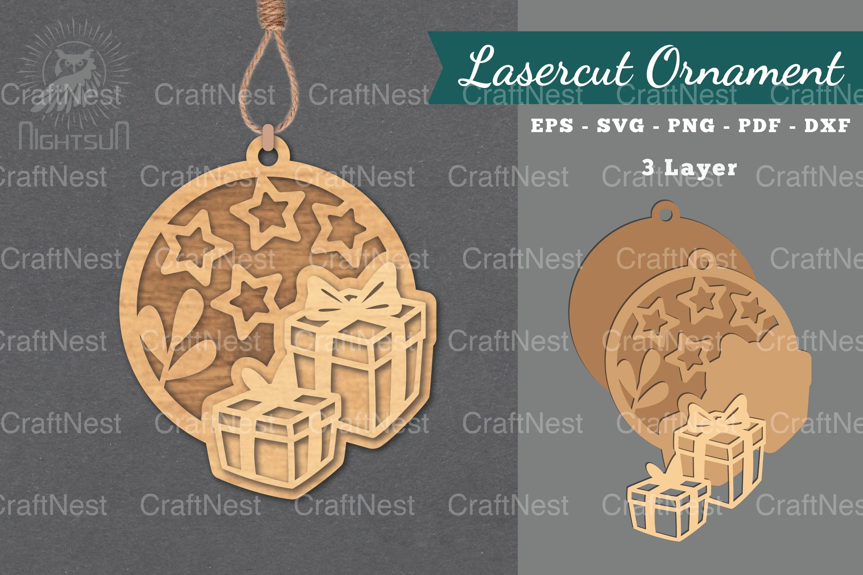 Gift Box Laser Cut Ornament Clipart Bundle - CraftNest - Digital Crafting and Art