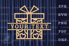 Gift Box Lasercut Split Monogram Clipart Bundle - CraftNest - Digital Crafting and Art