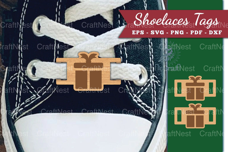 Gift Box Shoelace Tags Laser Cut Design Bundle - CraftNest - Digital Crafting and Art