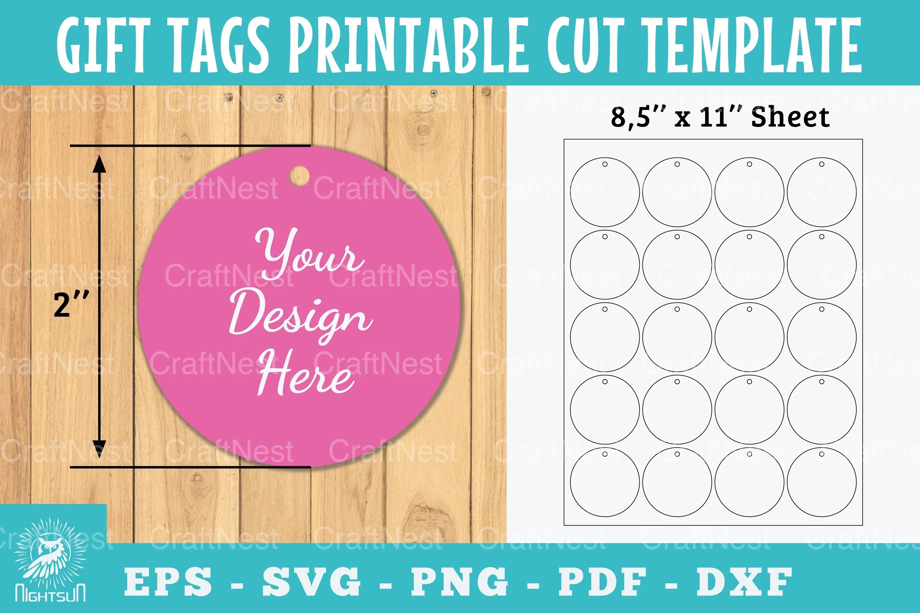 Gift Tags Circle Printable Template Papercut Bundle - CraftNest - Digital Crafting and Art