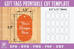 Oval Gift Tags Printable Template - Papercut Bundle - CraftNest - Digital Crafting and Art