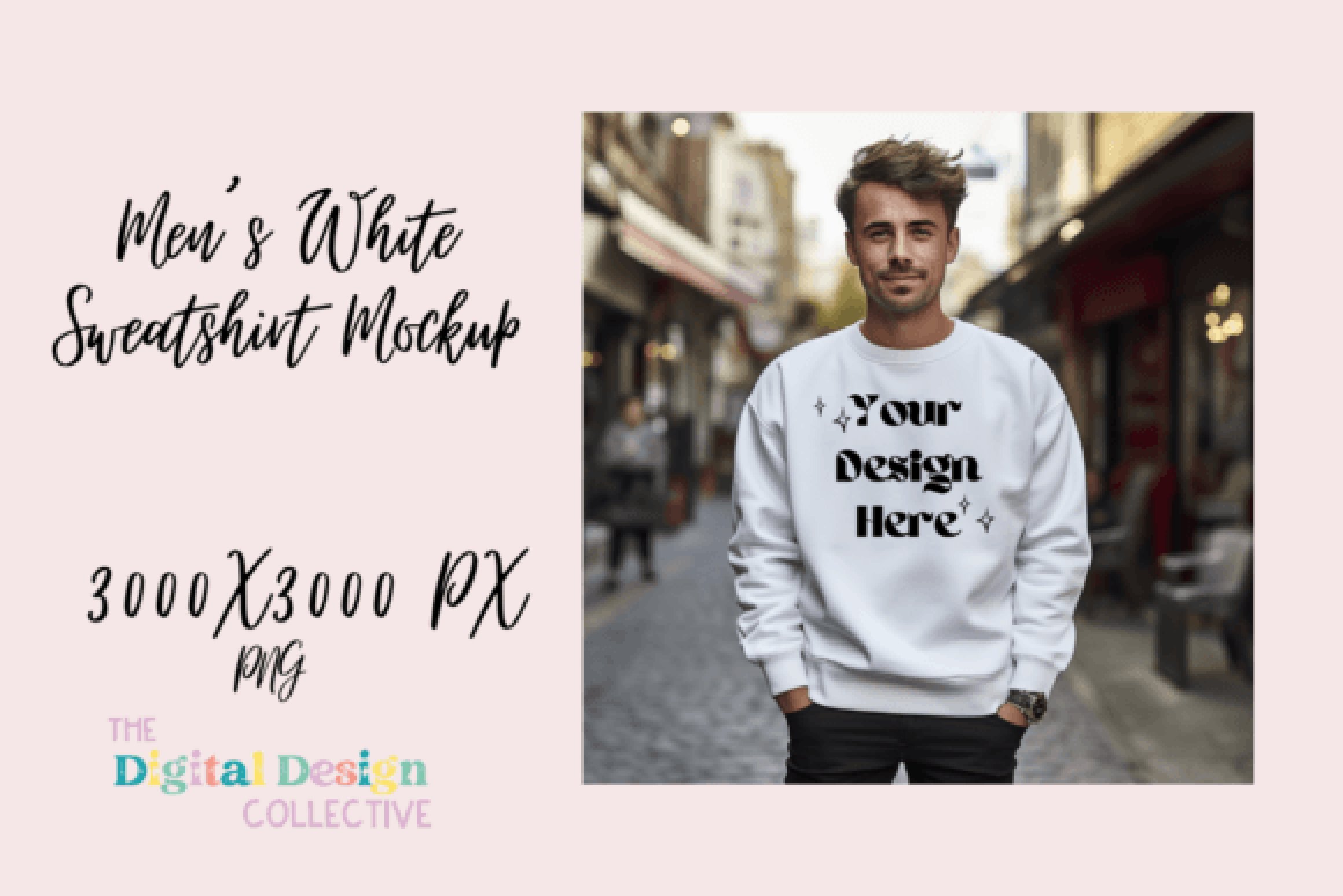 Men's White Sweatshirt Mockup