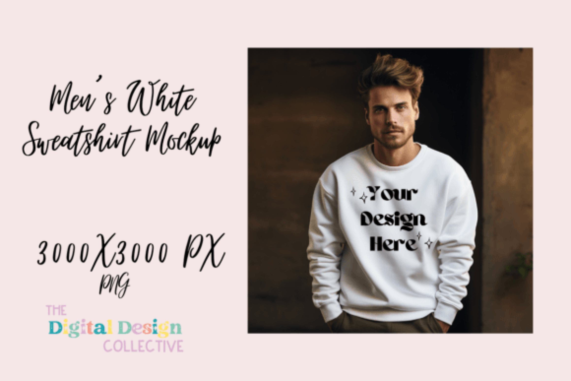 Men's White Sweatshirt Mockup