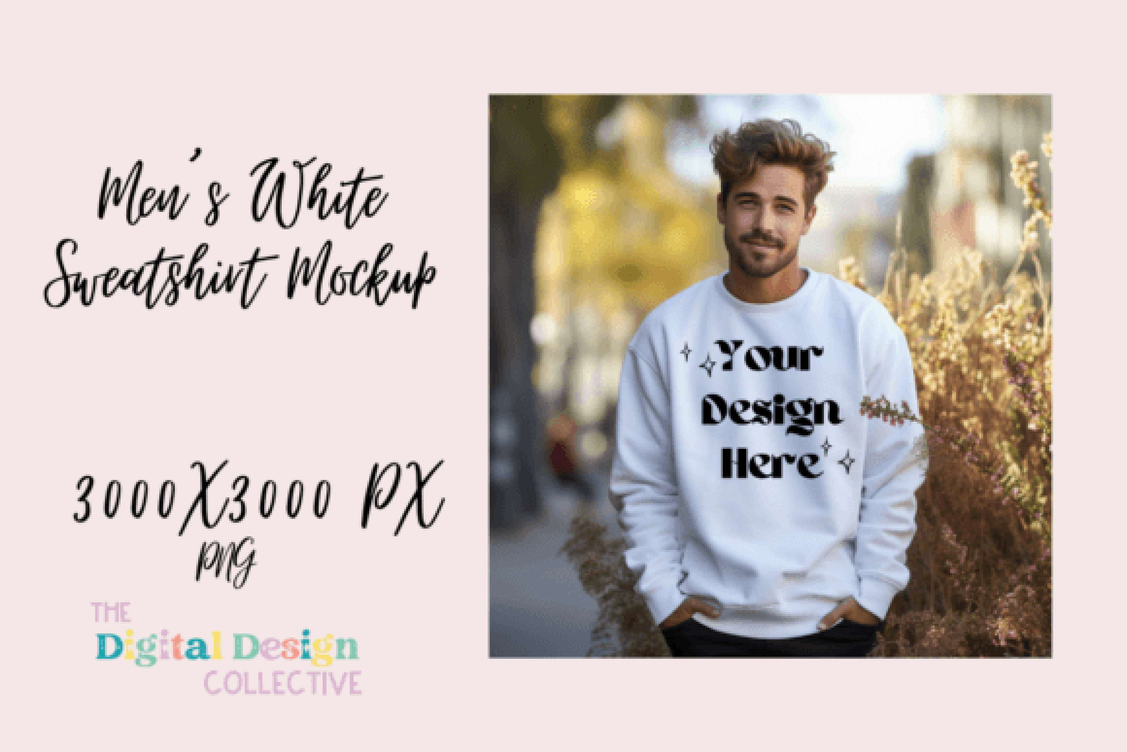 Men's White Sweatshirt Mockup Design