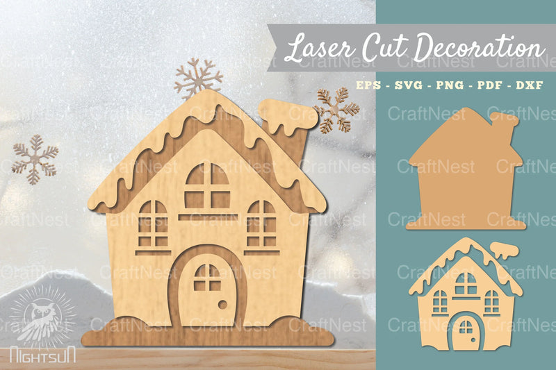 Gingerbread House 3D Lasercut Decoration SVG Bundle - CraftNest - Digital Crafting and Art