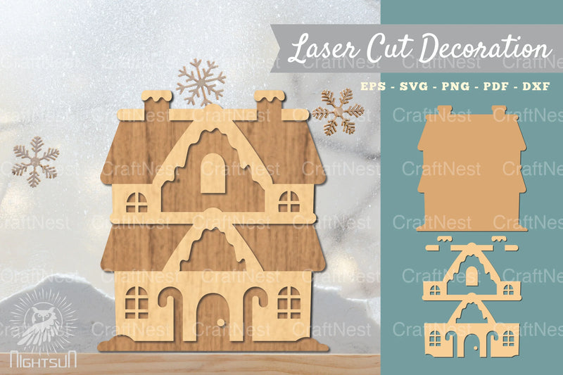 Gingerbread House 3D Lasercut Decoration Clipart Bundle - CraftNest - Digital Crafting and Art