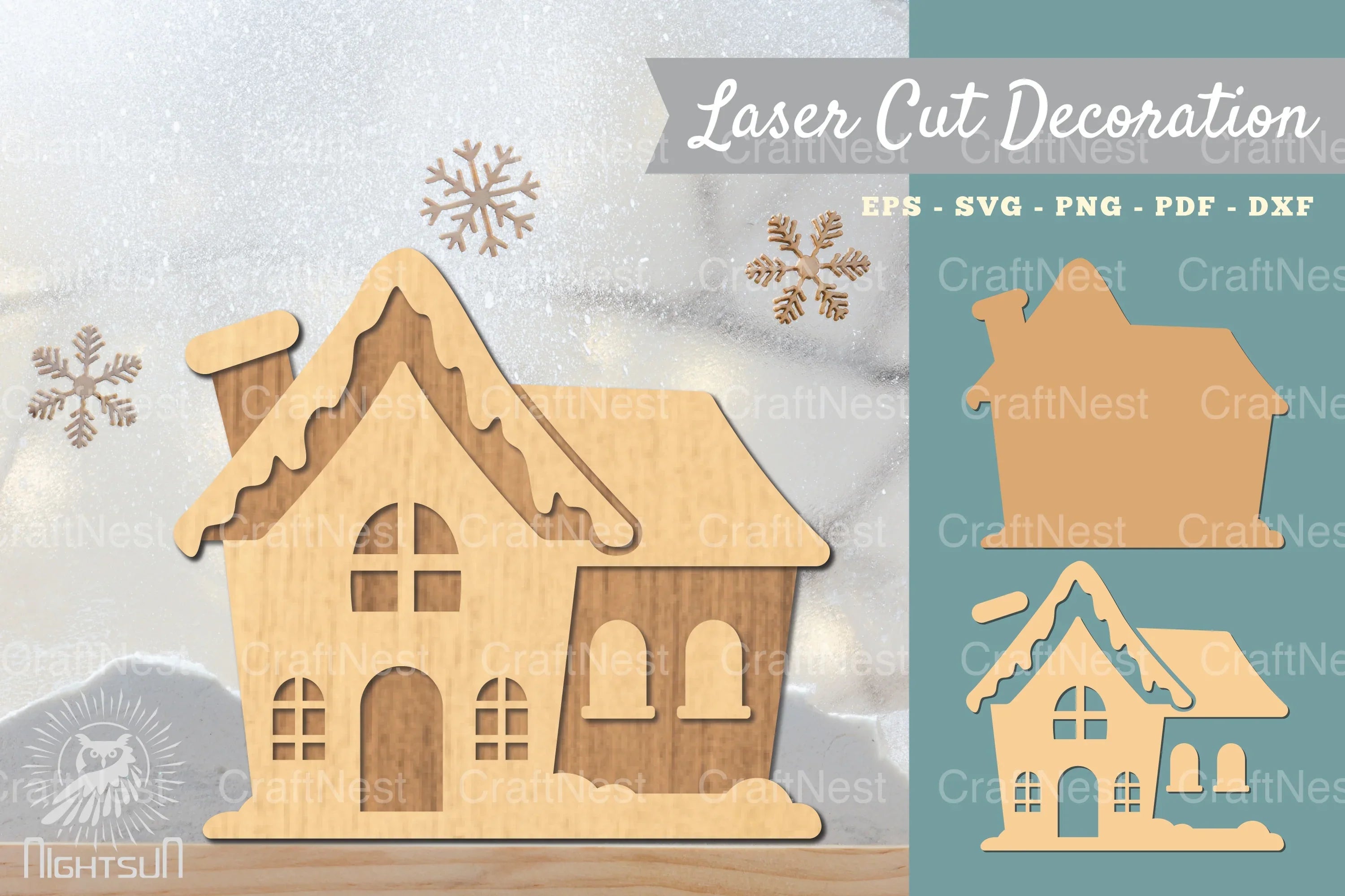 Gingerbread House 3D Lasercut Decoration Clipart Bundle - CraftNest - Digital Crafting and Art