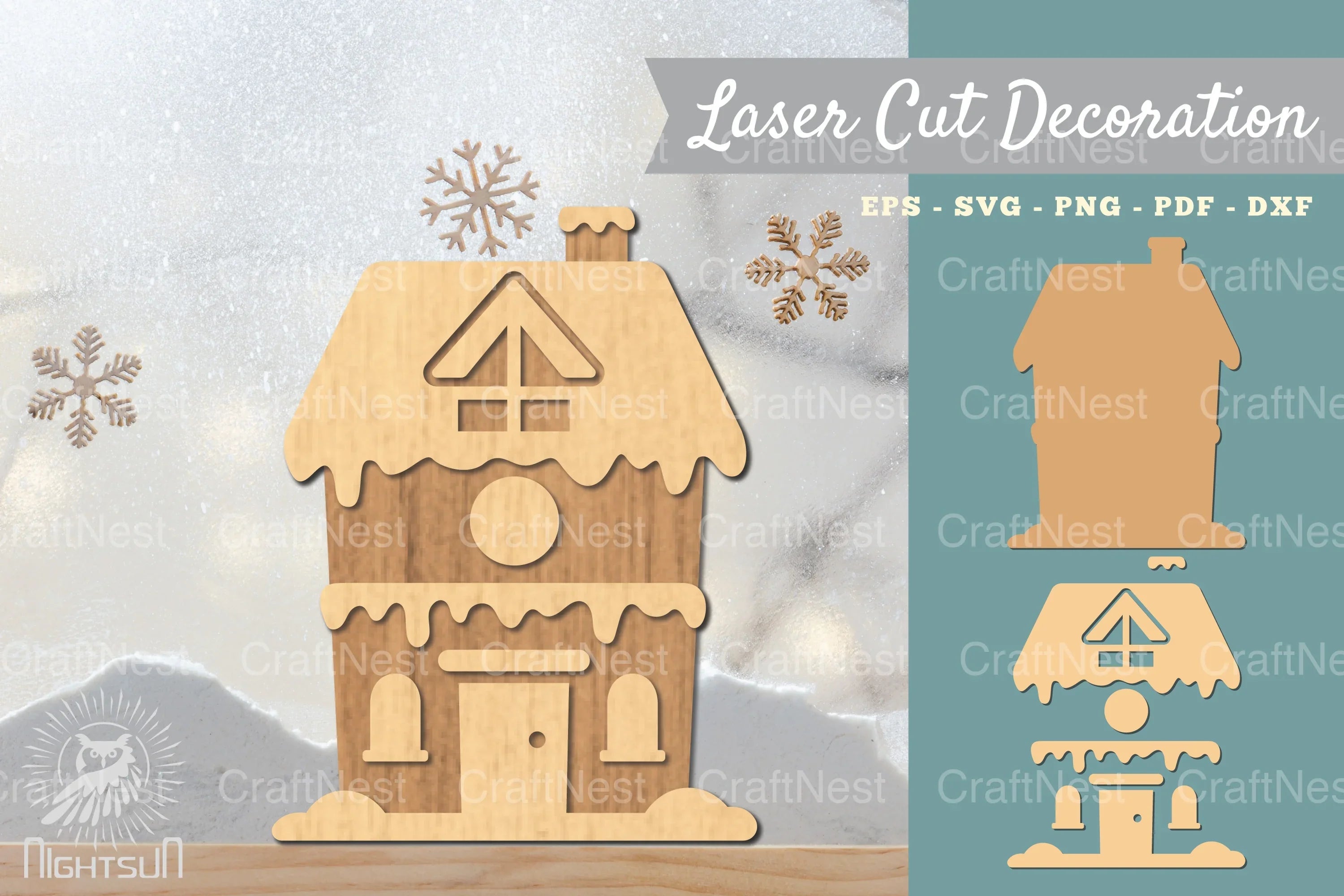 Gingerbread House 3D Lasercut Decoration Clipart Bundle - CraftNest - Digital Crafting and Art