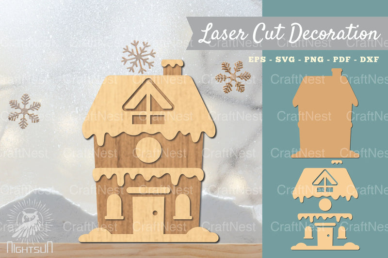 Gingerbread House 3D Lasercut Decoration Clipart Bundle - CraftNest - Digital Crafting and Art