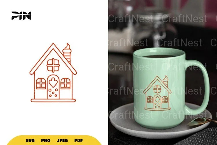 Gingerbread House Doodle SVG Bundle - CraftNest - Digital Crafting and Art