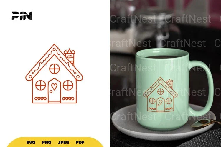 Gingerbread House Doodle SVG Bundle - CraftNest - Digital Crafting and Art