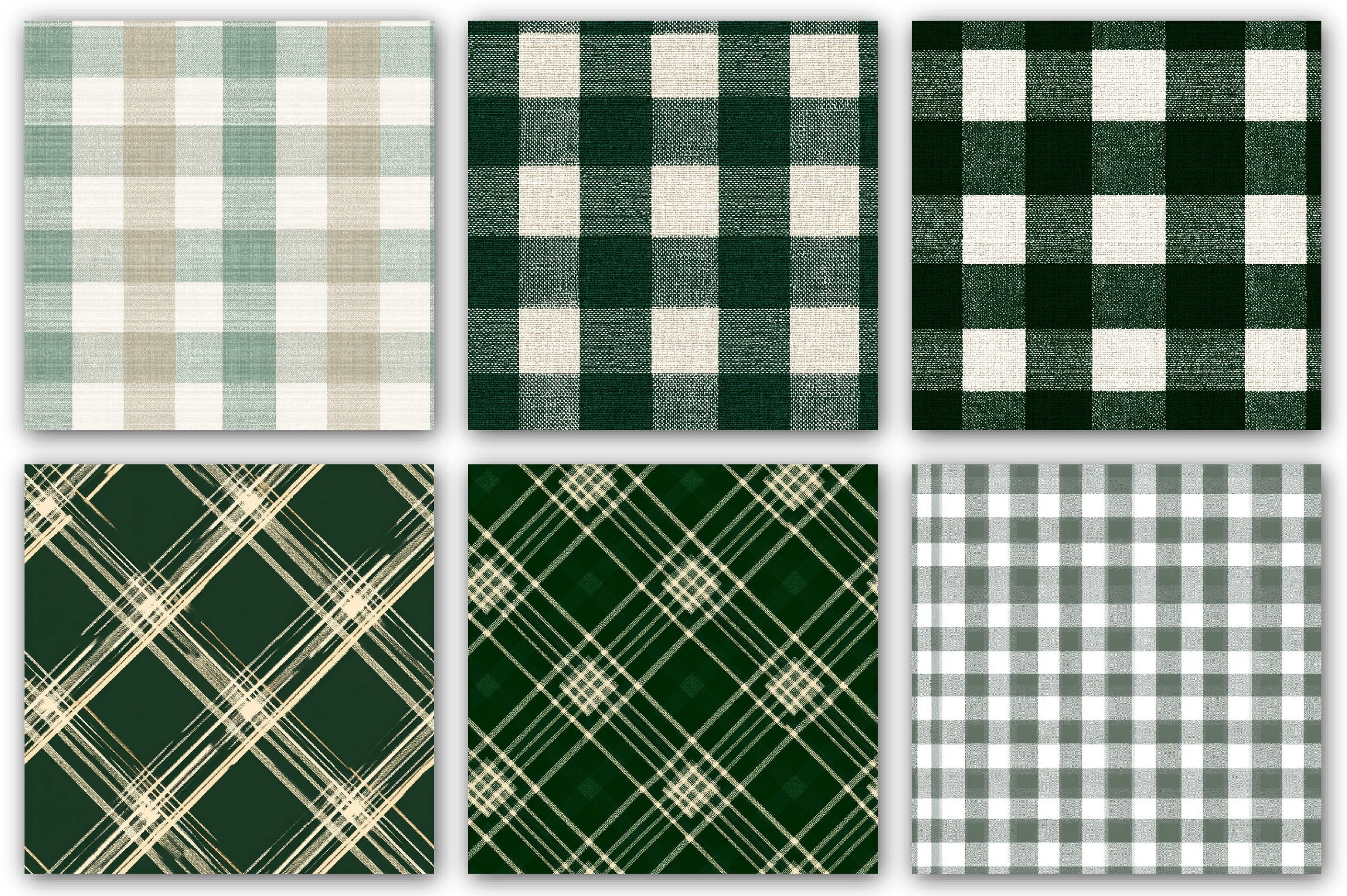 Gingham Seamless Digital Paper Patterns