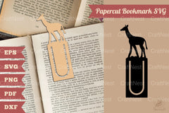 Giraffe Papercut Bookmark SVG Bundle - CraftNest - Digital Crafting and Art