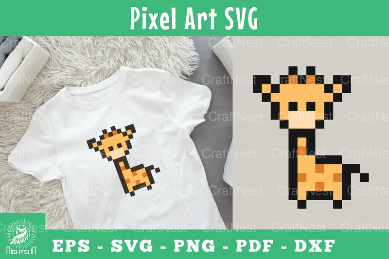 Giraffe Pixel Art Clipart Bundle - CraftNest - Digital Crafting and Art