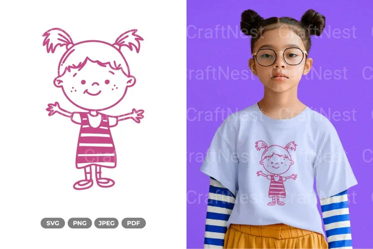 Girl Doodle Clipart Bundle - CraftNest - Digital Crafting and Art