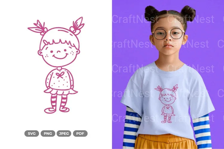 Girl Doodle Clipart Bundle - CraftNest - Digital Crafting and Art
