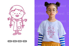 Girl Doodle Clipart Bundle - CraftNest - Digital Crafting and Art