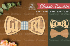 Girl Laser Cut Bowtie Clipart Bundle - CraftNest - Digital Crafting and Art