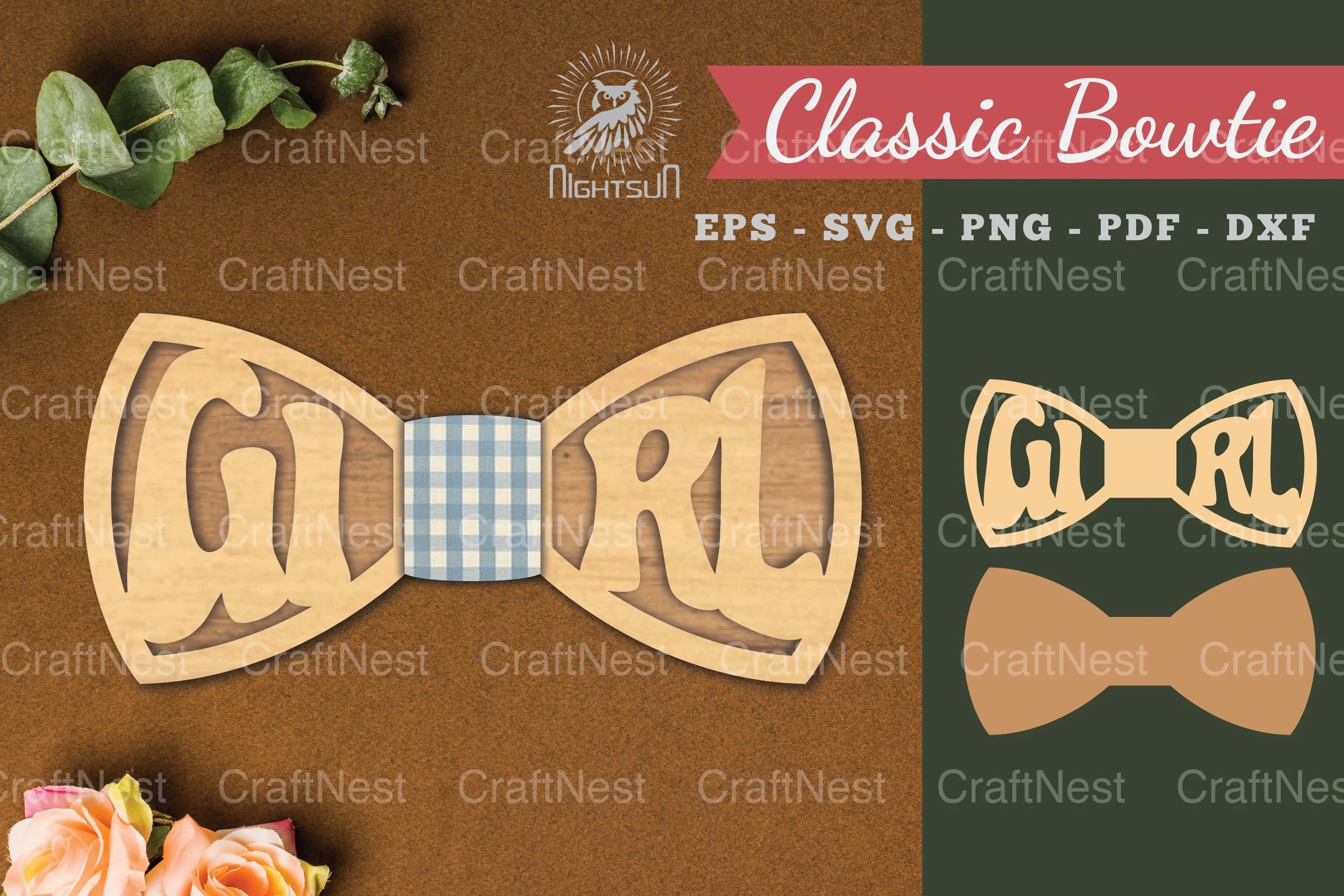 Girl Laser Cut Bowtie Clipart Bundle - CraftNest - Digital Crafting and Art