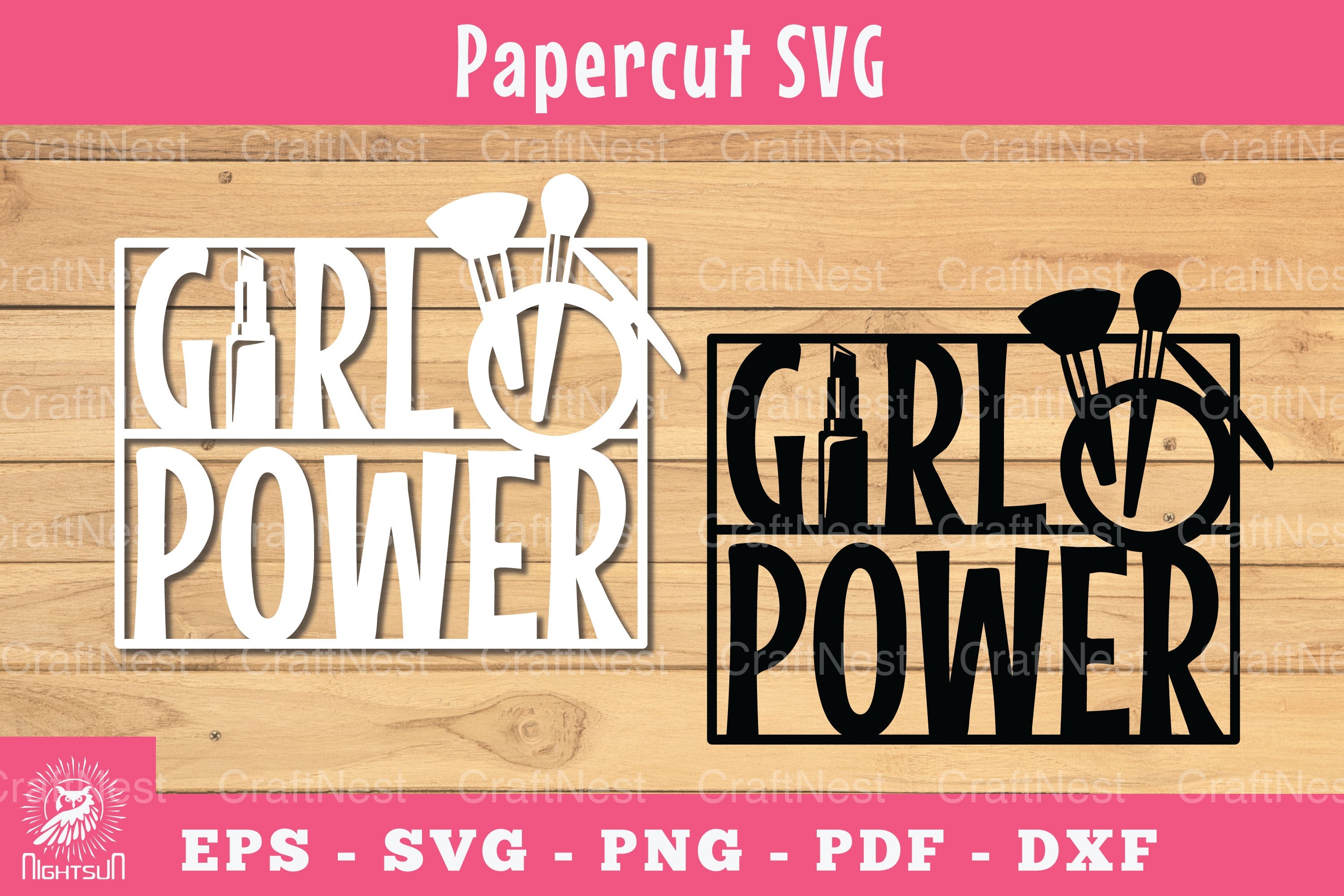 Girl Power Papercut Makeup Clipart Bundle - CraftNest - Digital Crafting and Art