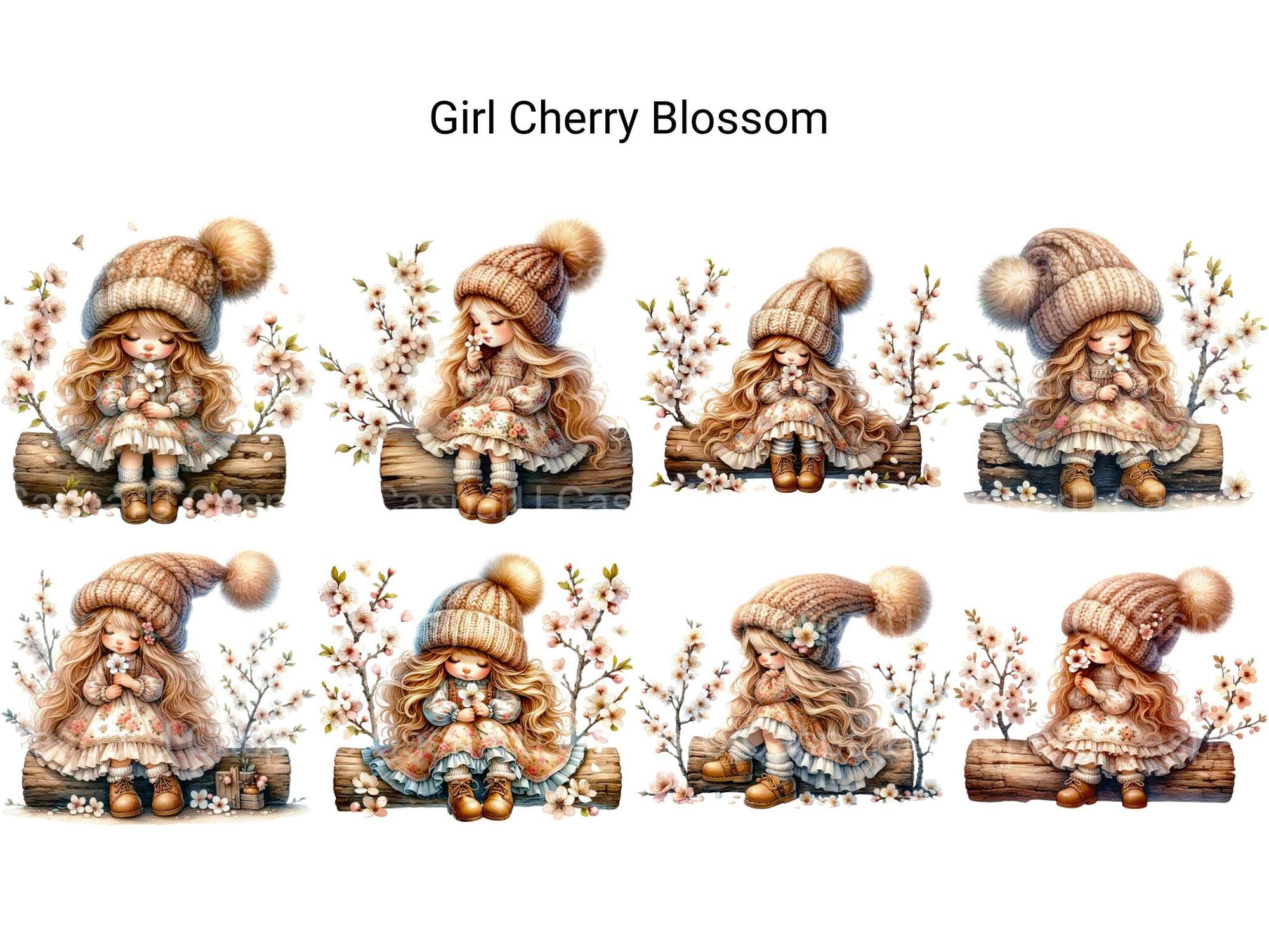 Girl with Cherry Blossom - CraftNest - Digital Crafting and Art