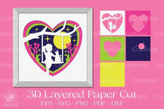 Girl and Cat 3D Layered Papercut Clipart Bundle - CraftNest - Digital Crafting and Art
