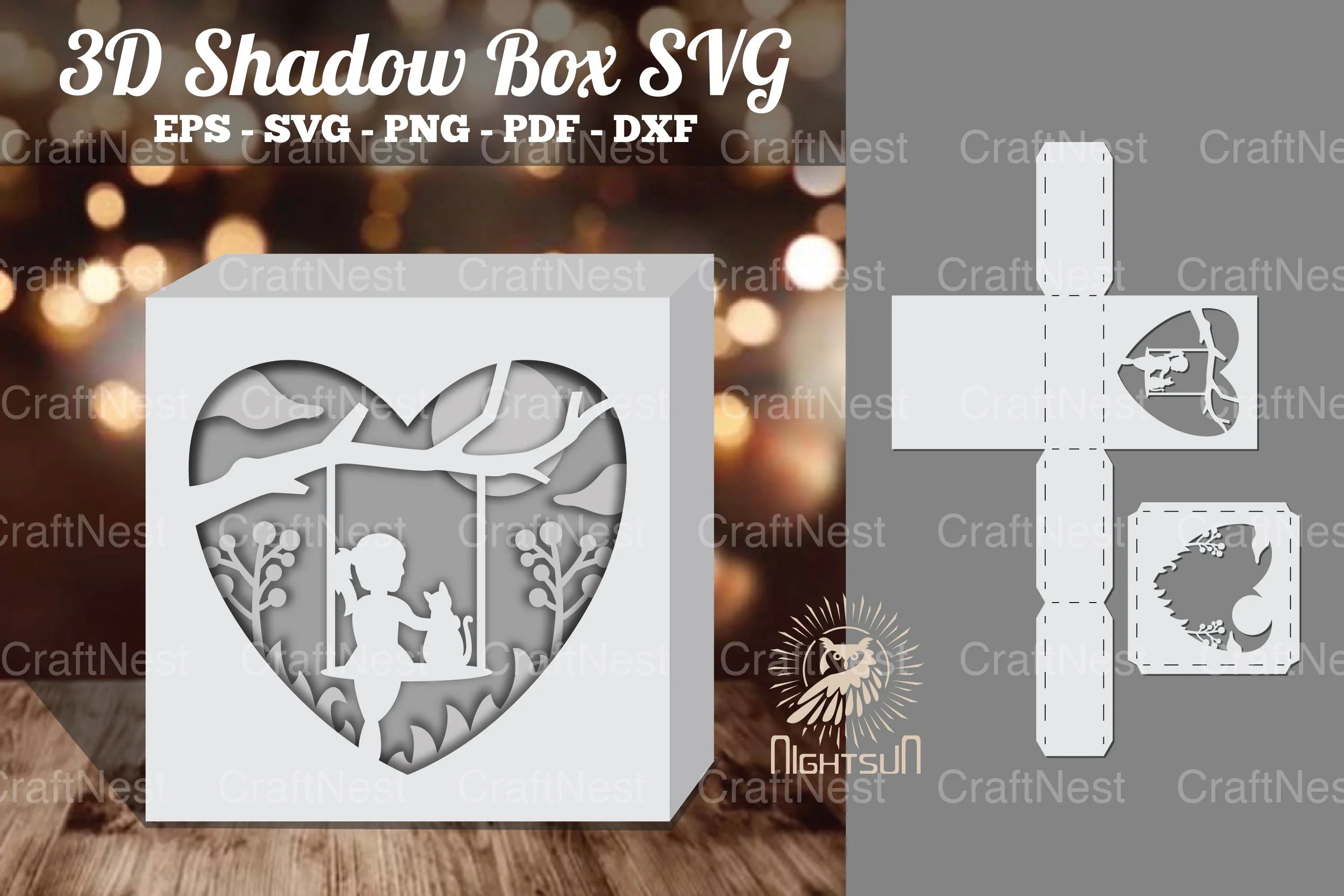 Girl and Cat 3D Papercut Shadow Box Clipart Bundle - CraftNest - Digital Crafting and Art