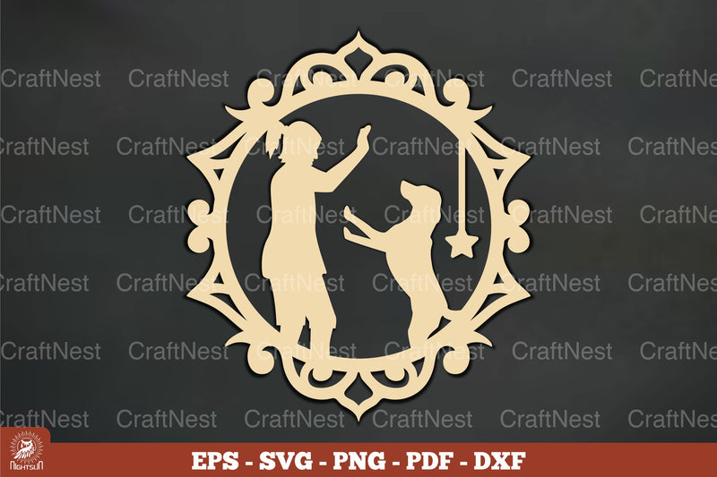 Vintage Girl and Dog Ornament Clipart Bundle - CraftNest - Digital Crafting and Art