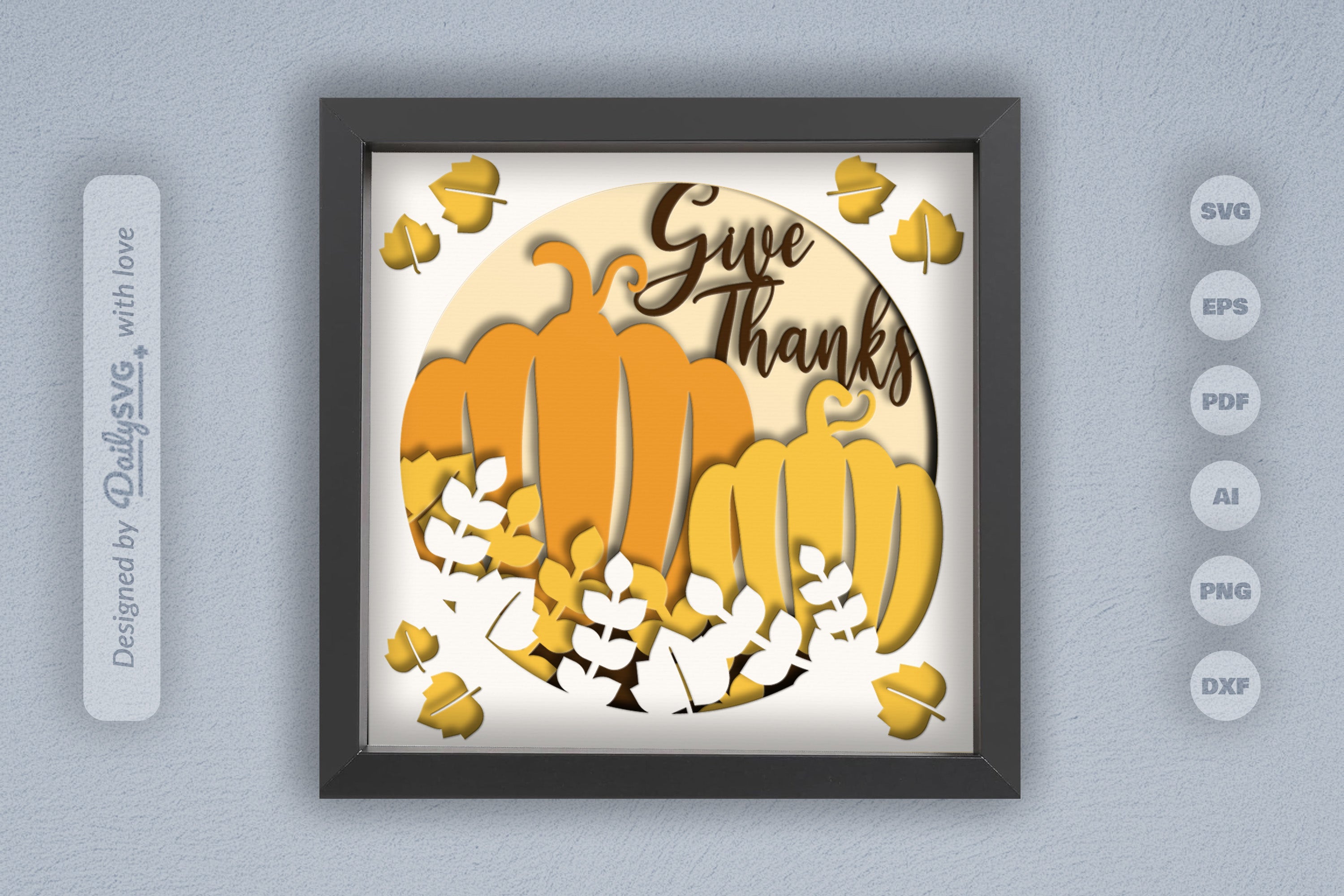 Give Thanks 3D Papercut SVG Bundle