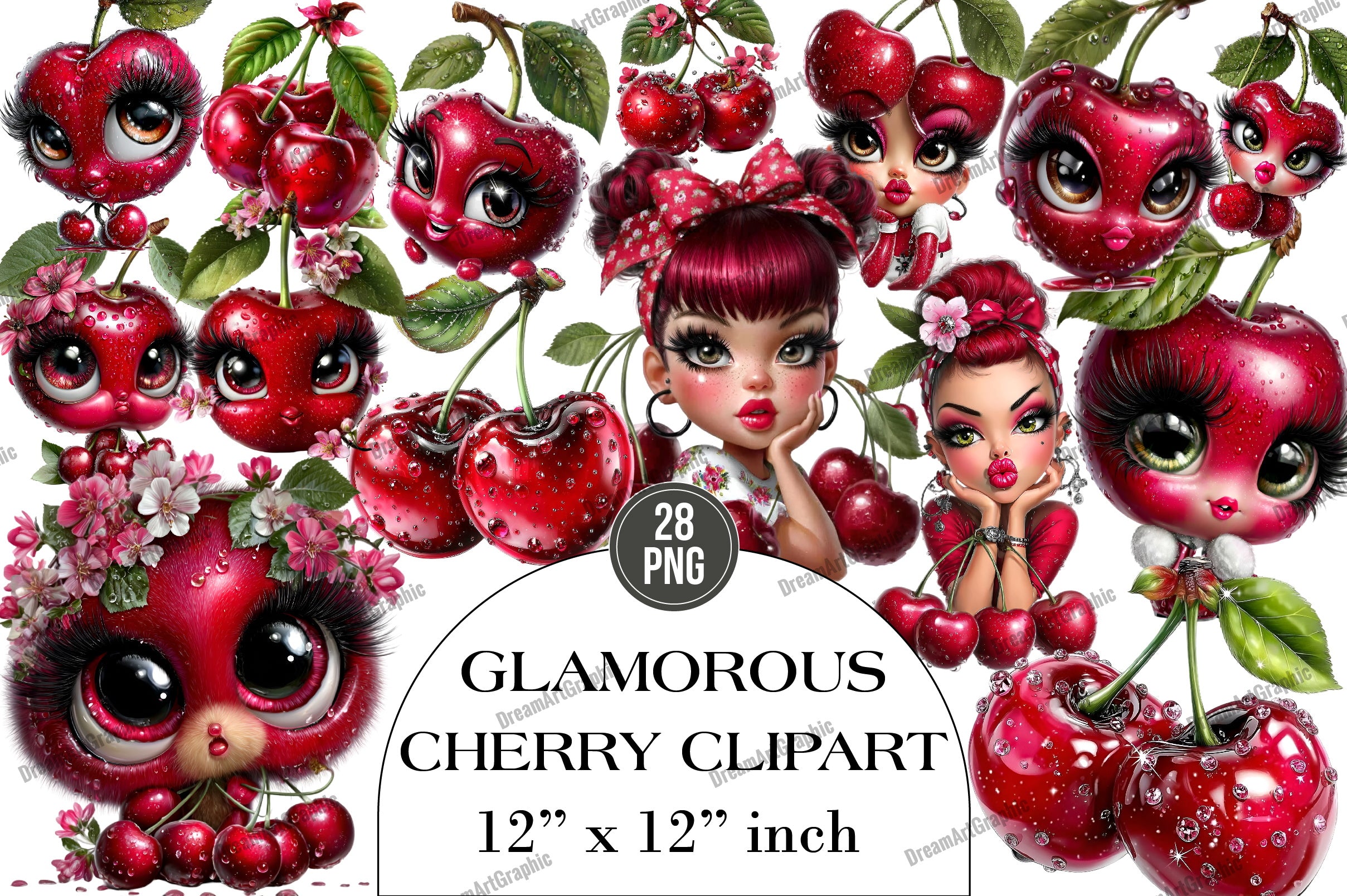 Glamorous Cherry Clipart Bundle