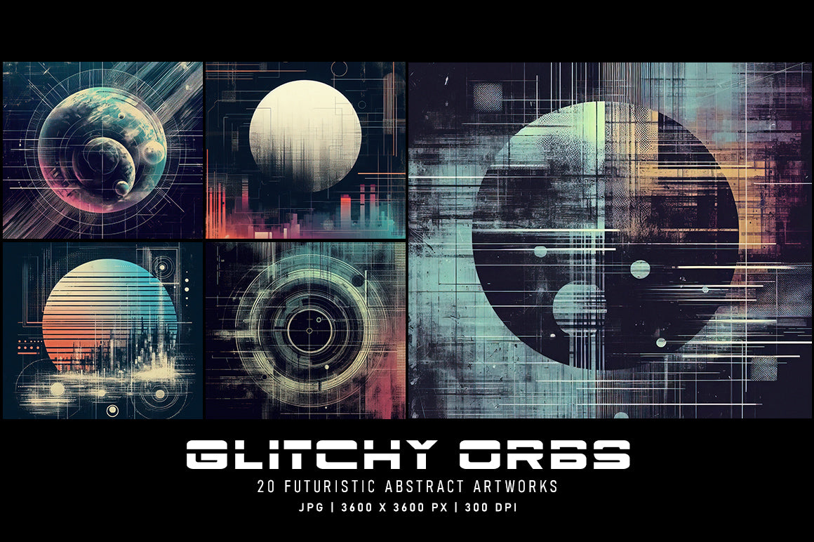 Glitchy Orbs - Wall Art