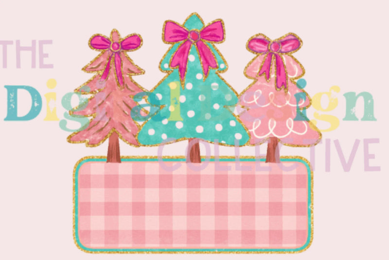 Glitter Coquette Christmas Tree Clipart Bundle - CraftNest - Digital Crafting and Art