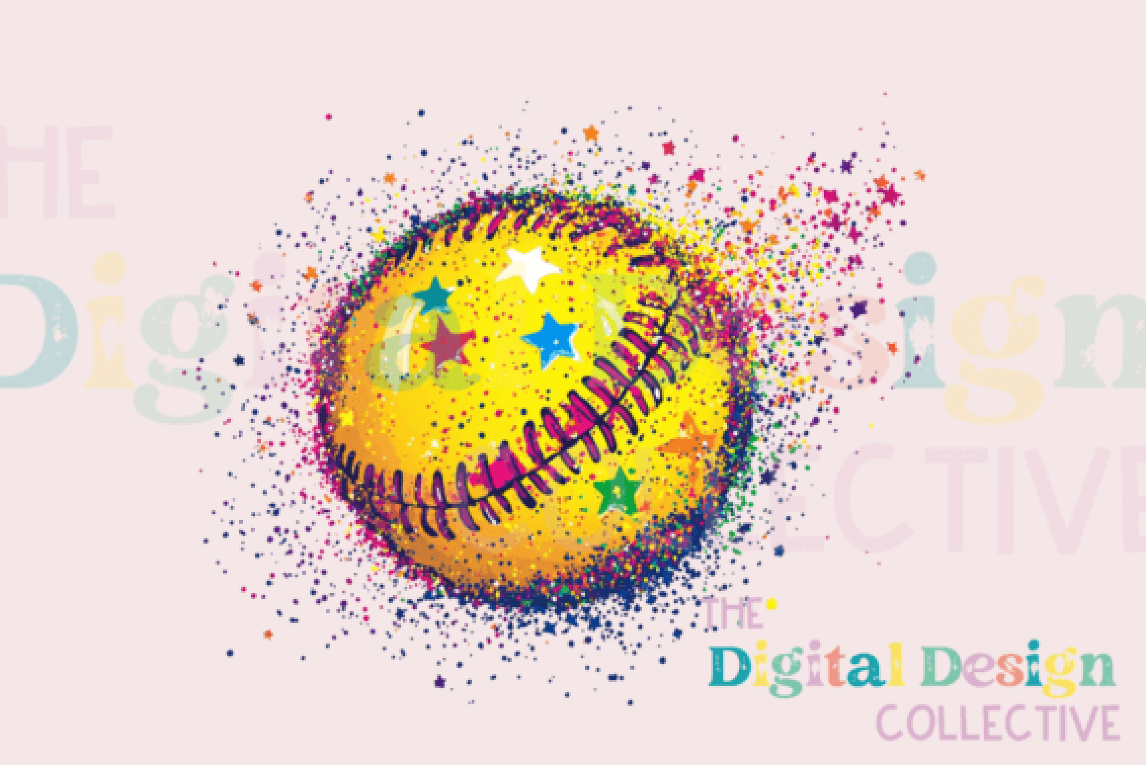 Glitter Softball Clipart Bundle