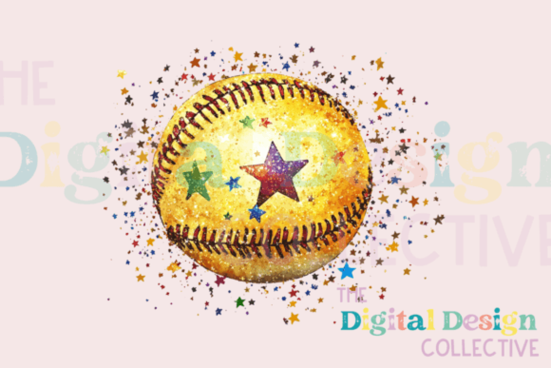 Glitter Softball Clipart Bundle