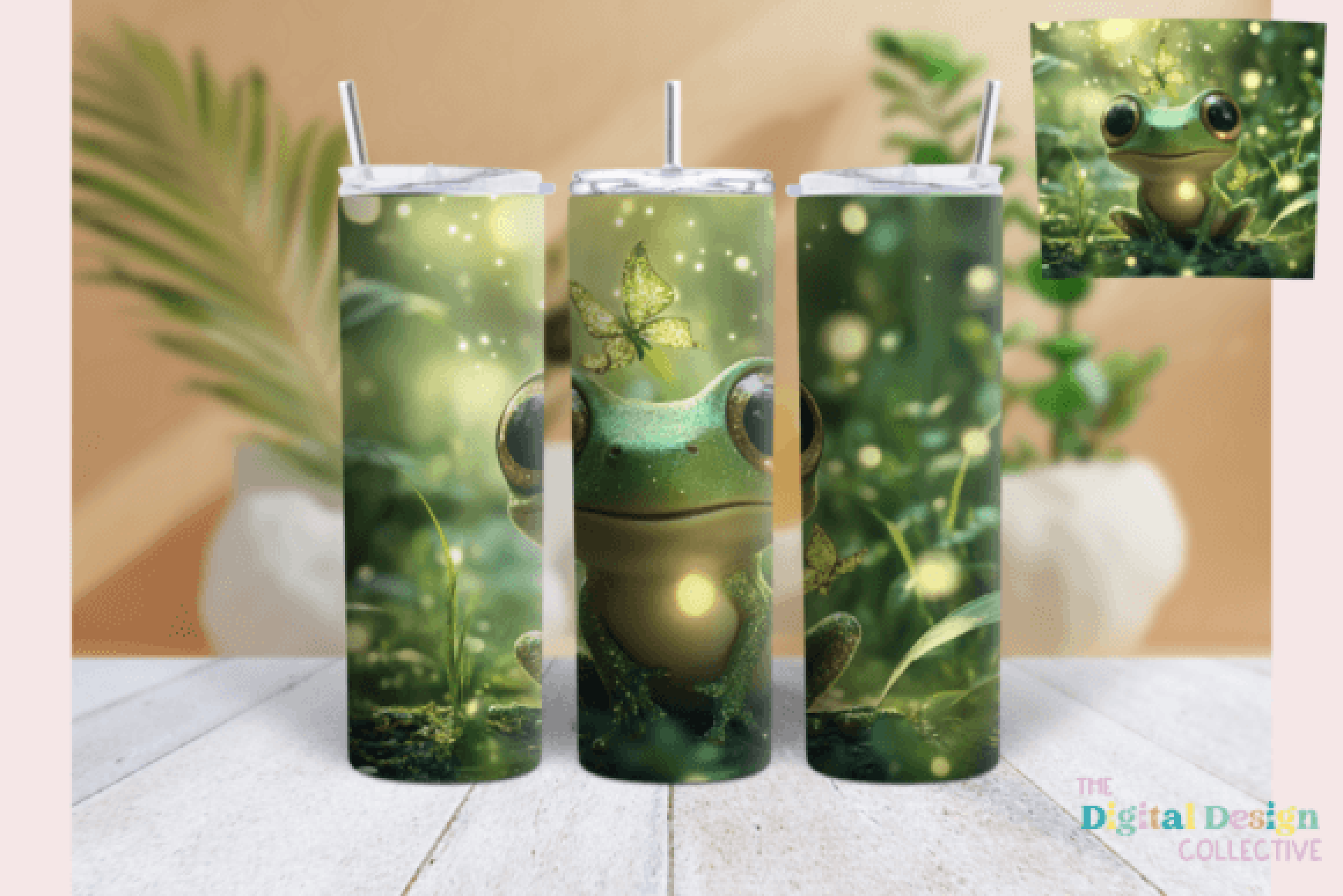 Glitter Whimsical Frog Tumbler Wrap Bundle