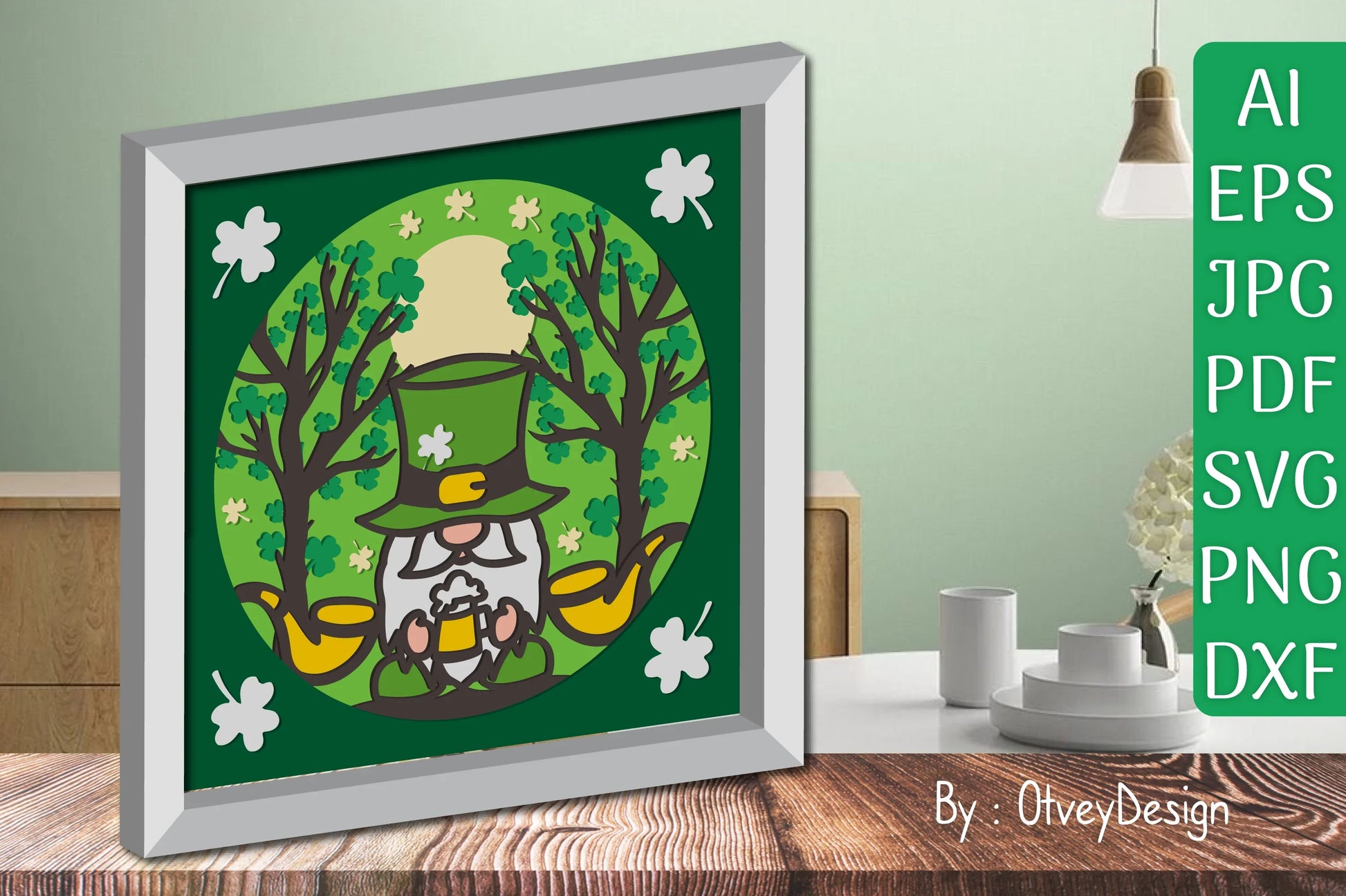 Gnome St. Patrick's Day Shadow Box SVG Bundle - CraftNest - Digital Crafting and Art