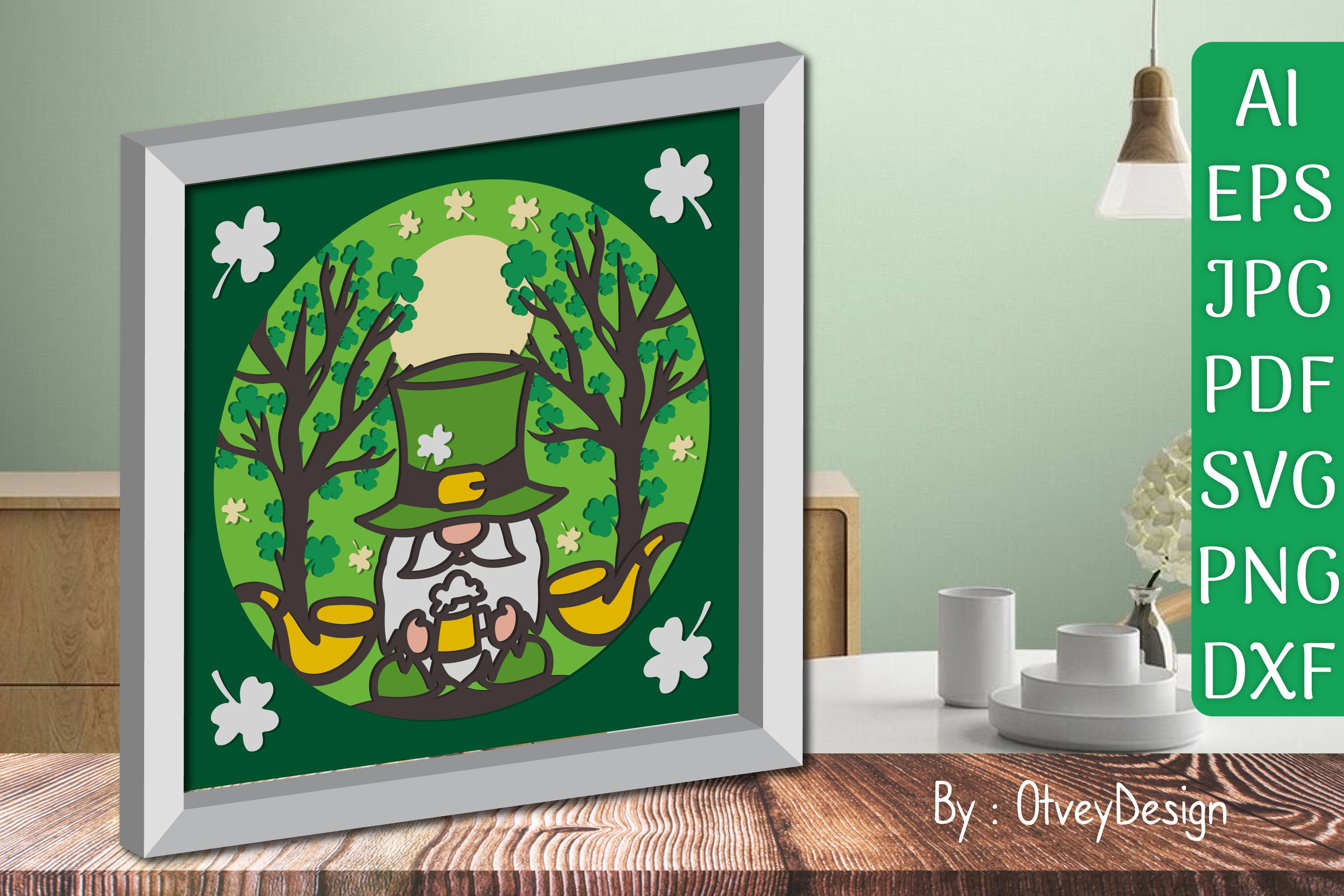 Gnome St. Patrick's Day Shadow Box SVG Bundle
