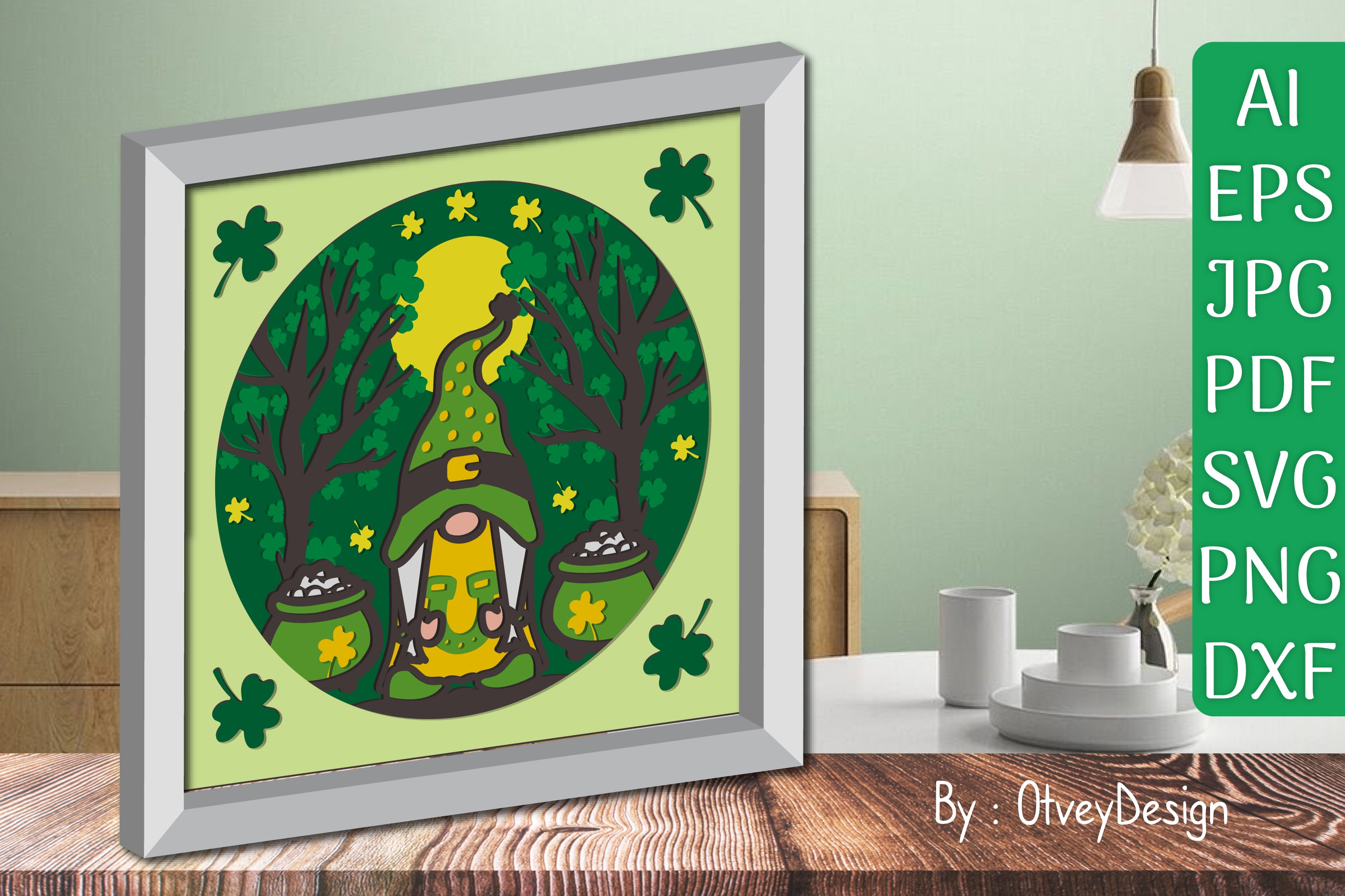 Gnome St. Patrick's Day Shadow Box SVG Bundle